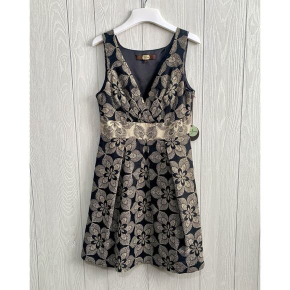 Eva Franco Dresses & Skirts - Eva Franco Kora Dress Gold Crush Black Sleeveless 8 NWT